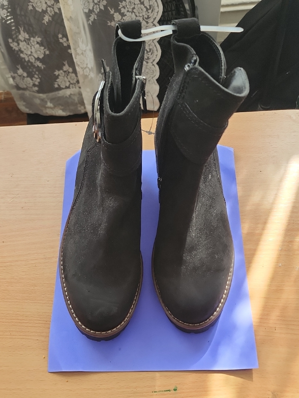 Blondo Black Suede Ankle Booties with Side Zip